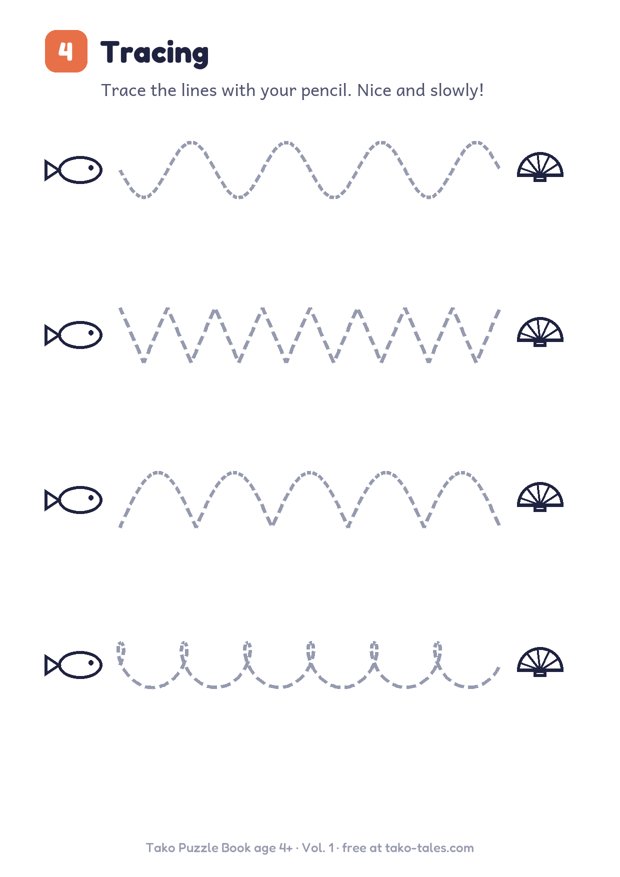 Pre-writing tracing lines worksheet