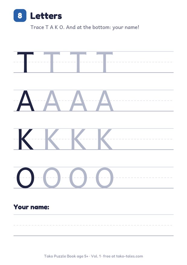 Letter tracing worksheet for kindergarten