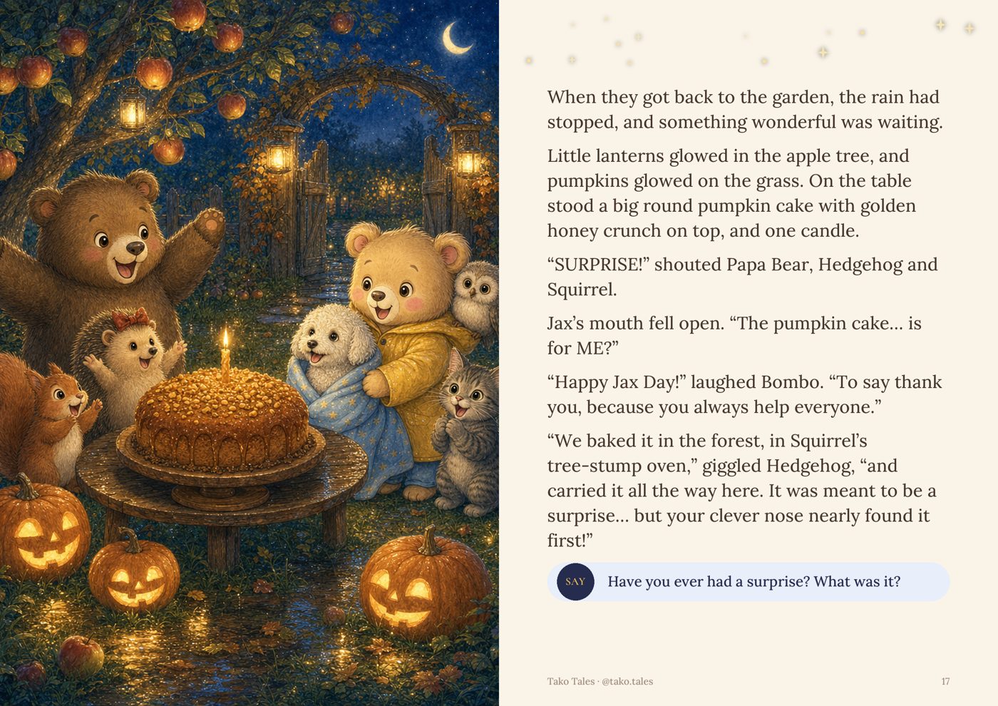 Sample spread: the surprise party