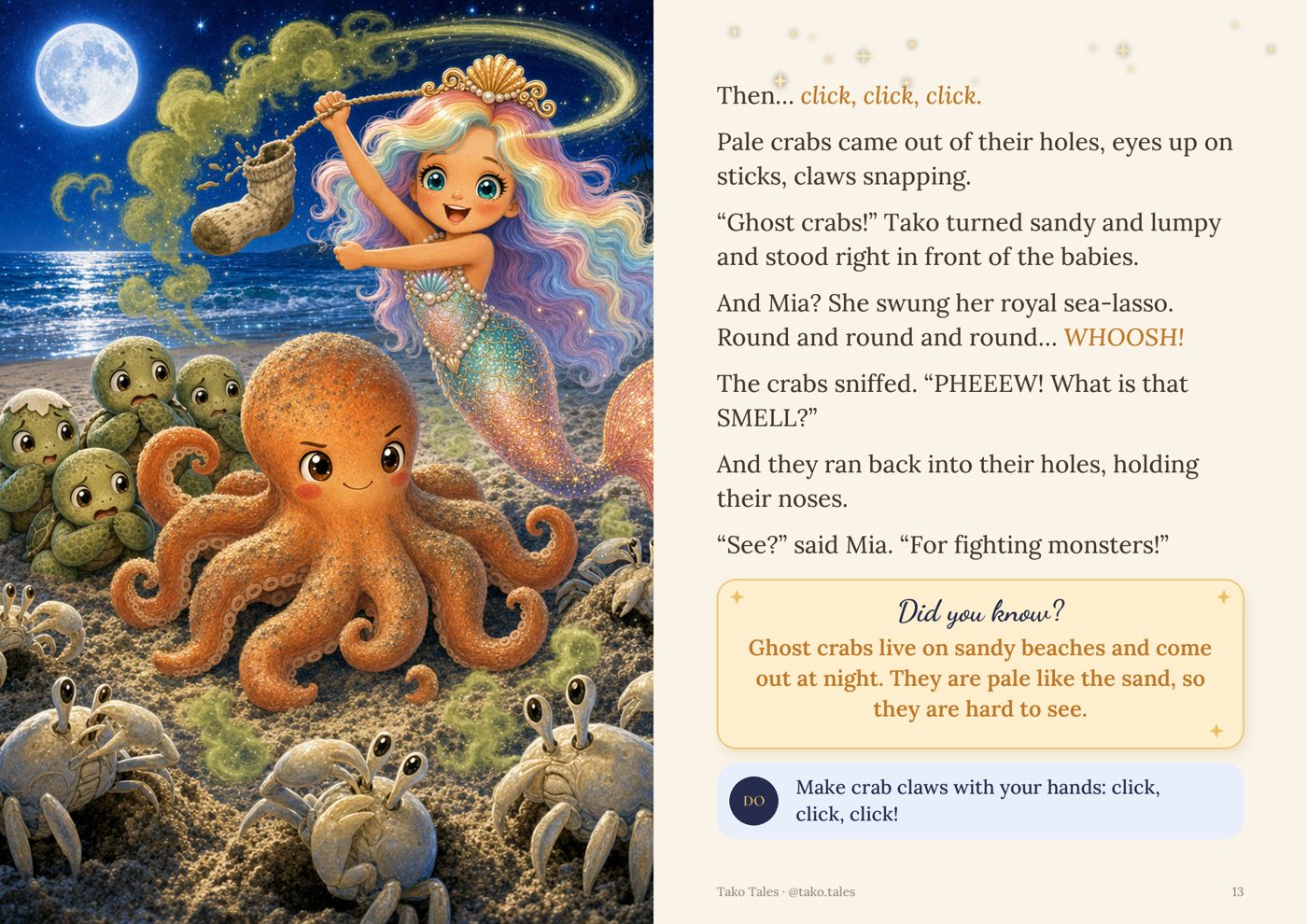Sample spread: the stinky sock lasso scares the ghost crabs